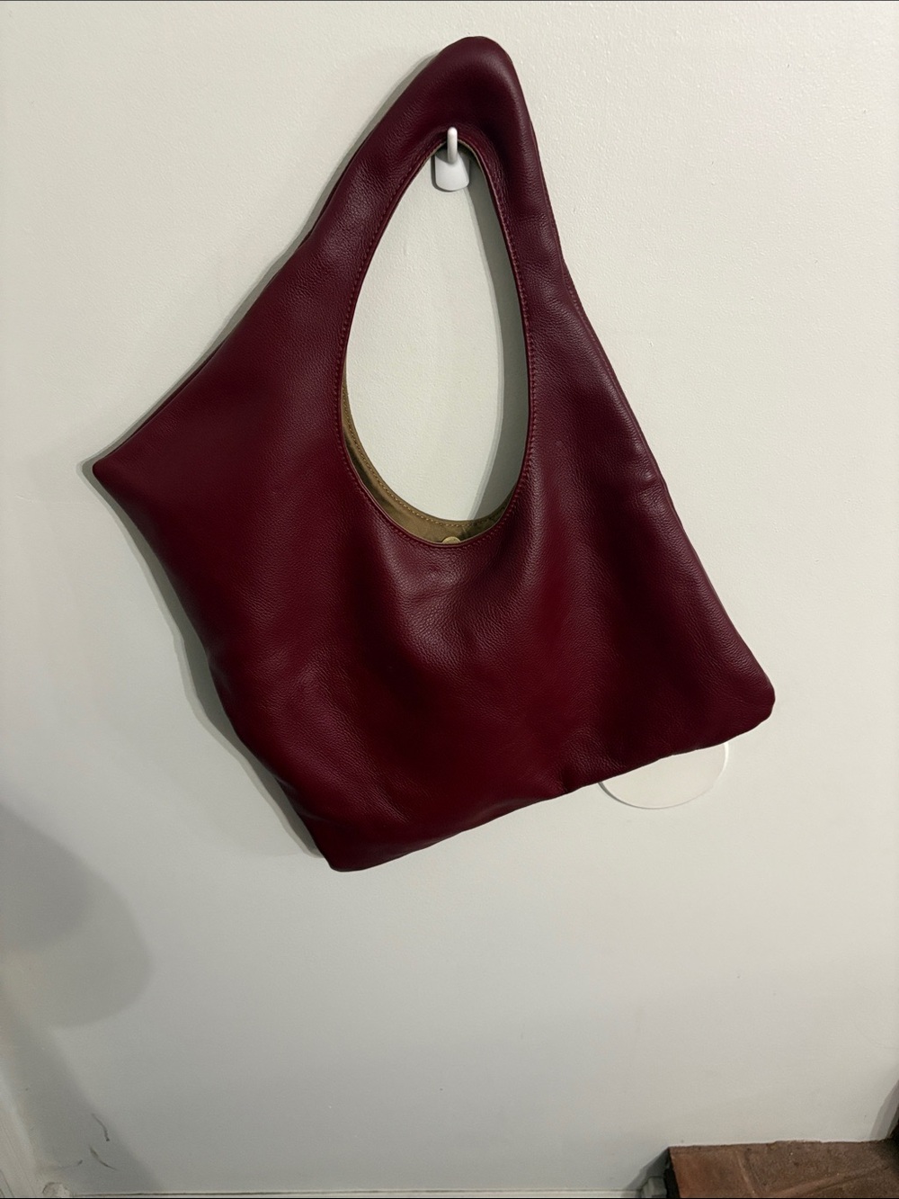STELLAREESE COLLECTION 
GENEVIEVE ASYMMETRICAL TOTE  NWOT  COLOR Oxblood Red - Picture 7 of 9